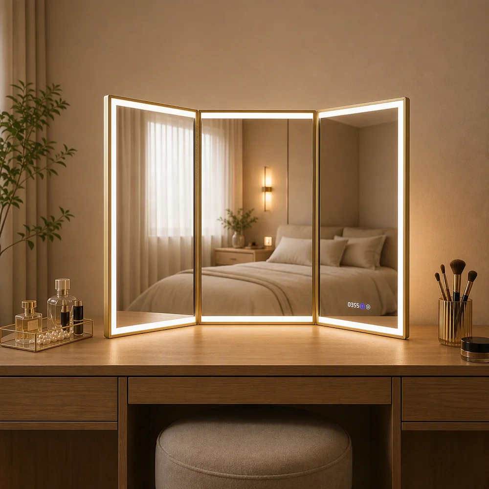 Custom Smart Mirror, Custom Size And Style, Stainless Steel Frame Bathroom Mirror, Touch Button Control, Wall-mounted Vanity Mir