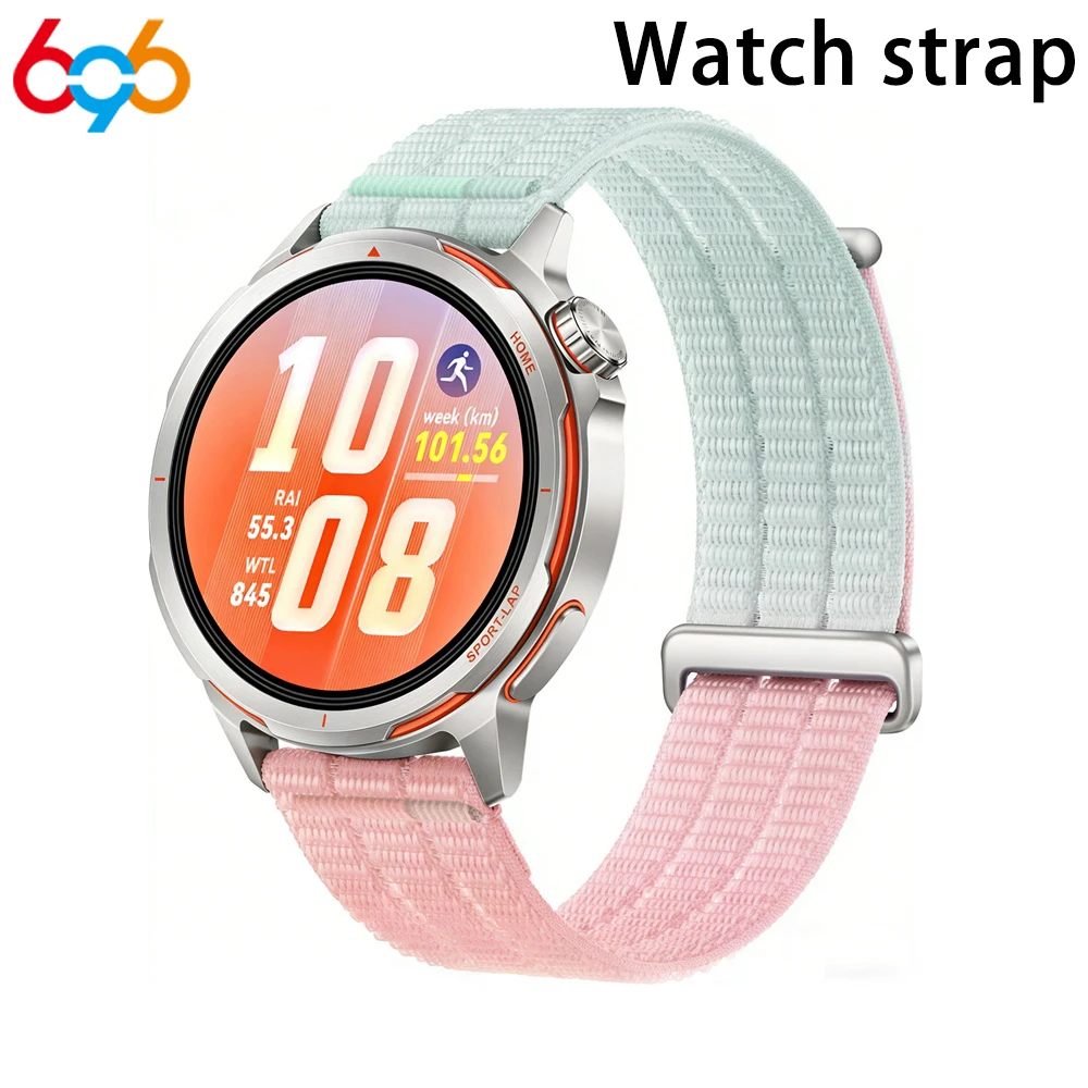 18mm/20mm/22mm Universal Braided Band Two-Section Hardware Stitched Cloud-Sense Breathable Nylon Loop Watch Strap Watchstrap