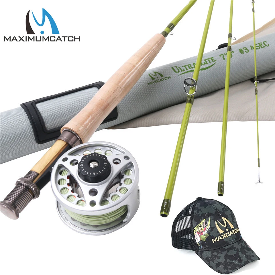Maximumcatch 2/3WT 6/6.5/7/7.5 stóp haczyk na muchę Combo średnio szybkie Fly Fishing Rod & mucha bębnowy z linii Fly Fishing strój