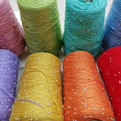 350g Lace Cotton Thread  With Colorful Pearl Hand Woven Crochet 6 Ply Mercerized Bead Thread DIY Sweater Cardigan Scarves Summer