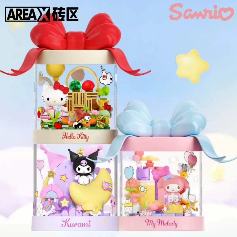 

AREAX Sanrio Hello Kitty Building Blocks Kuromi My Melody Assembly Pochacco Model Toys Ornaments Collectibles Gifts