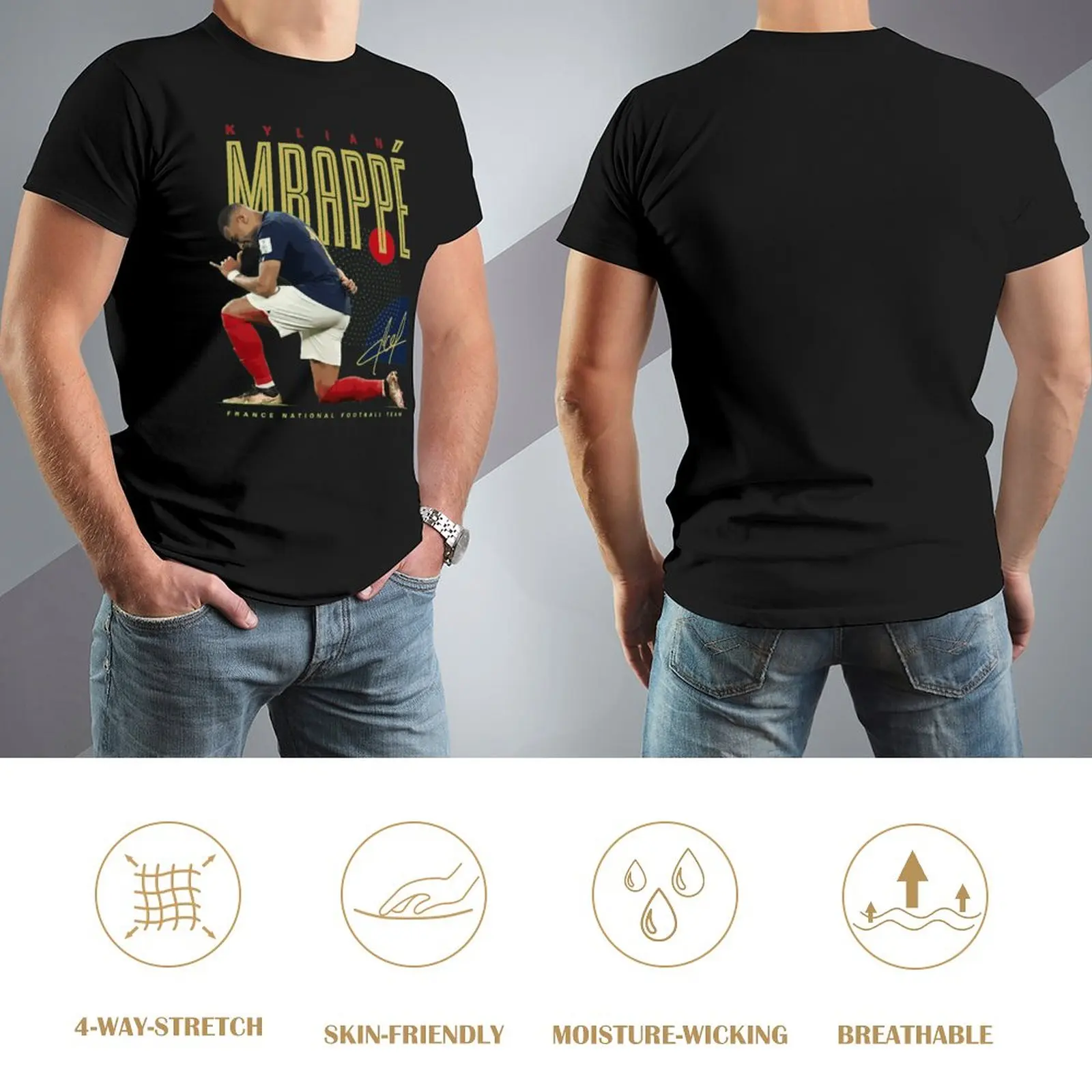 Funny Graphic Mbappe And Mbappé Kylian  France Football Team Soccer 12 Top Tee Campaign Top Quality Activity Competition Eur Siz