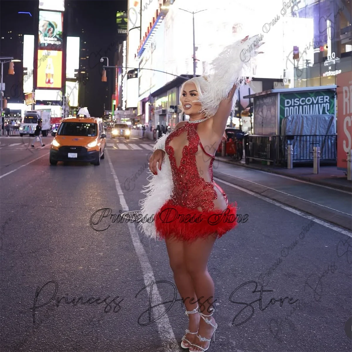 Penas brilhantes sereia vestido de baile curto 2025 para menina negra prata cristal frisado vestidos de cocktail vestido de aniversário personalizado