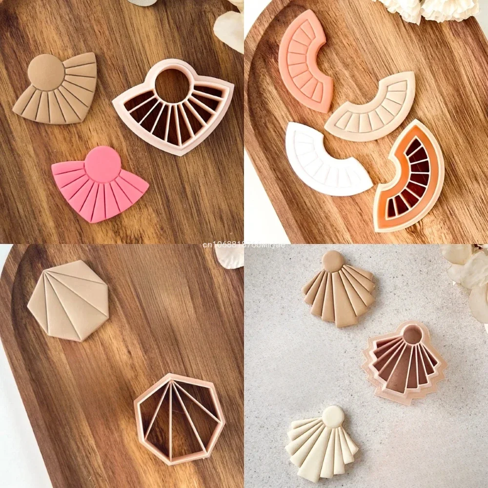 HOT Boho Bohemian Style Polymer Clay Cutters Geometry Shape Clay Embossed Molds for Dangle Earrings Jewelry Pendant Making