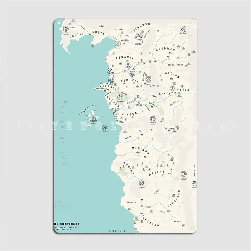 Mapa mundi ilustrado de bruxa, sinal de metal, clube, casa, caverna, pub, decoração de parede personalizada, pôster de estanho