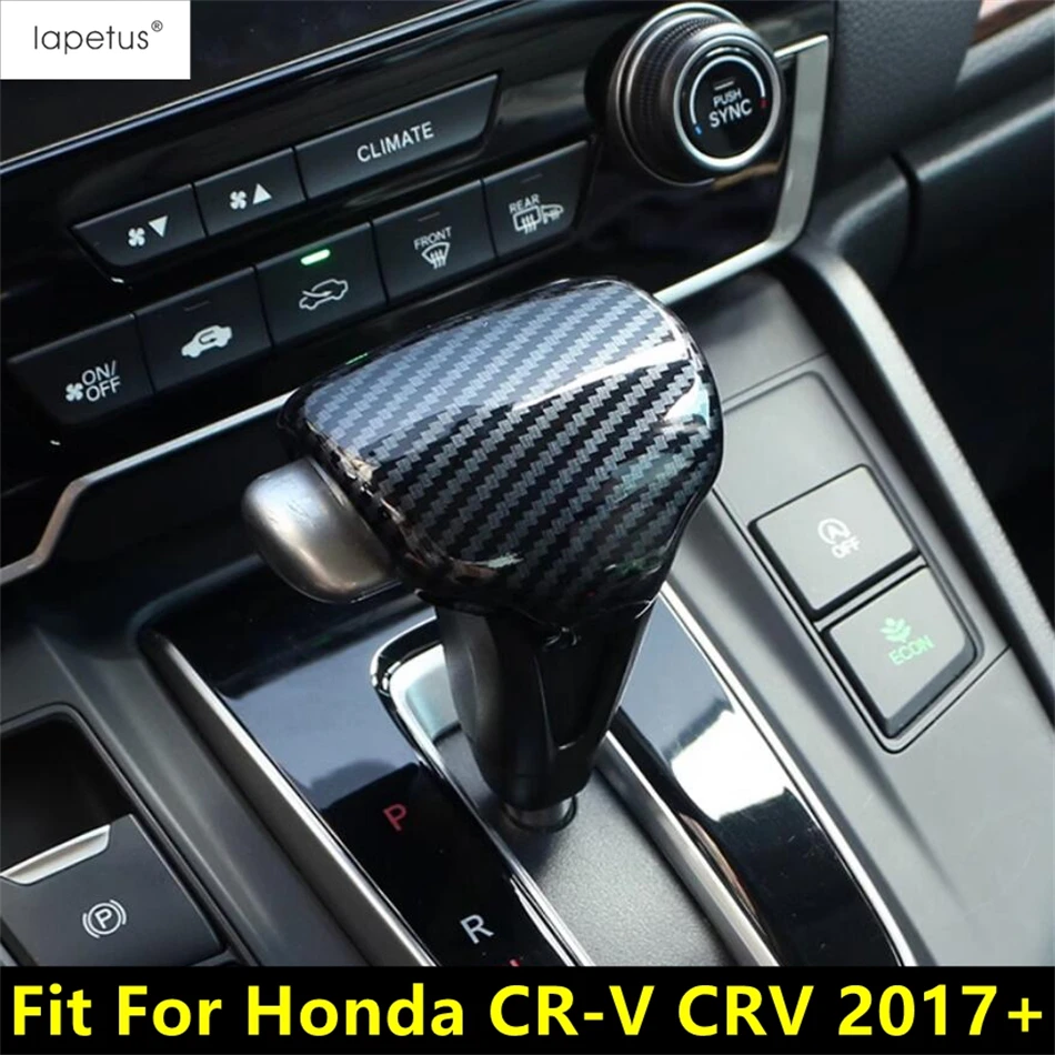 

Car Gear Shift Knob Head Handle Decoration Cover Trim For Honda CR-V CRV 2017 - 2022 Red Carbon Fiber Style Accessories Interior