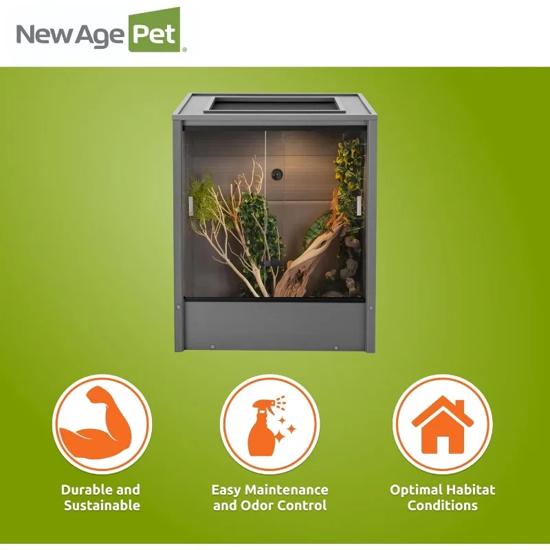 موئل صالة الزواحف العمودي مدغشقر، (30 بوصة طول × 24 بوصة عرض × 36 بوصة ارتفاع) قفص الحرباء Arboreal مصنوع من ECOFLEX ® ، غير #5