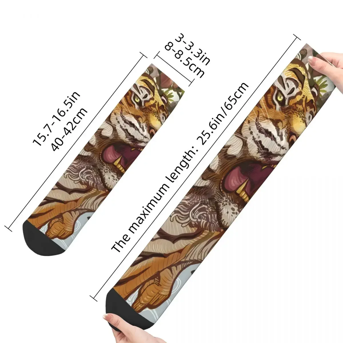 Hip Hop Vintage Tiger Flowers Butterfly Crazy uomo donna calzini maschili Harajuku Funny novità Happy Crew Sock calzini sportivi antiscivolo