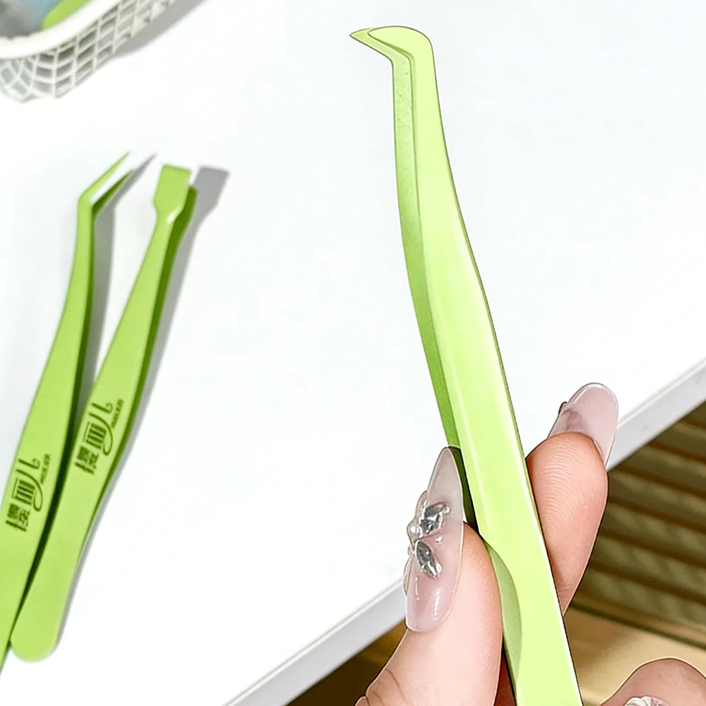False Eyelash Tweezers Super Hard Cosmetic Clips Grafted Eyelash Tweezers Light Weight Stainless Steel Tweezers For Beginners