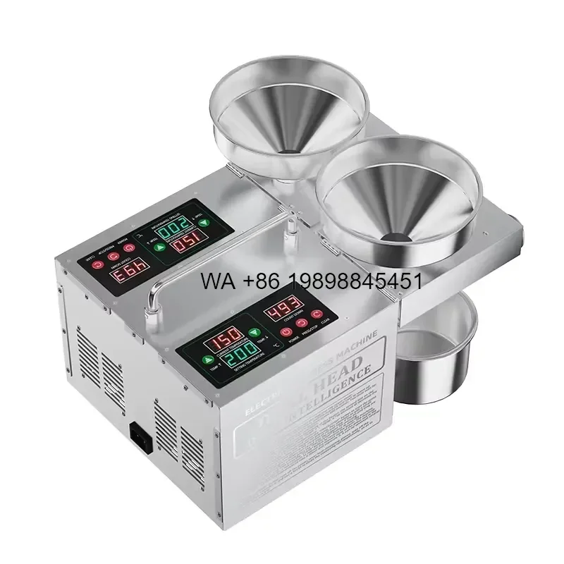Wmwmnu for Double Head B02S Mini Cold Oil Press Stainless Steel Peanut Sunflower Sesame Seeds Oil Extractor
