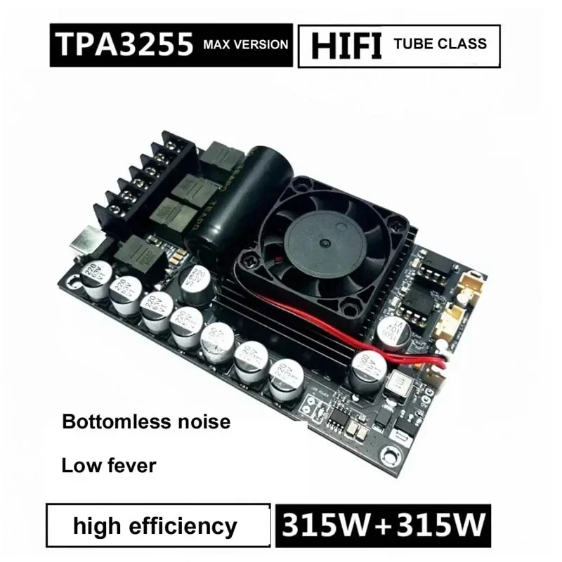 Upgraded MAX Version TPA3255 600W High-power 300W + 300W Stereo Low Noise HIFI Digital Audio Amplifier Board