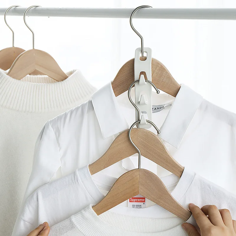 4PCS Closet Connector Hooks Clothes Stacker Wardrobe Coat Hat Organizer Space-saving Hanger Storage Holder Cascading Rack Hook