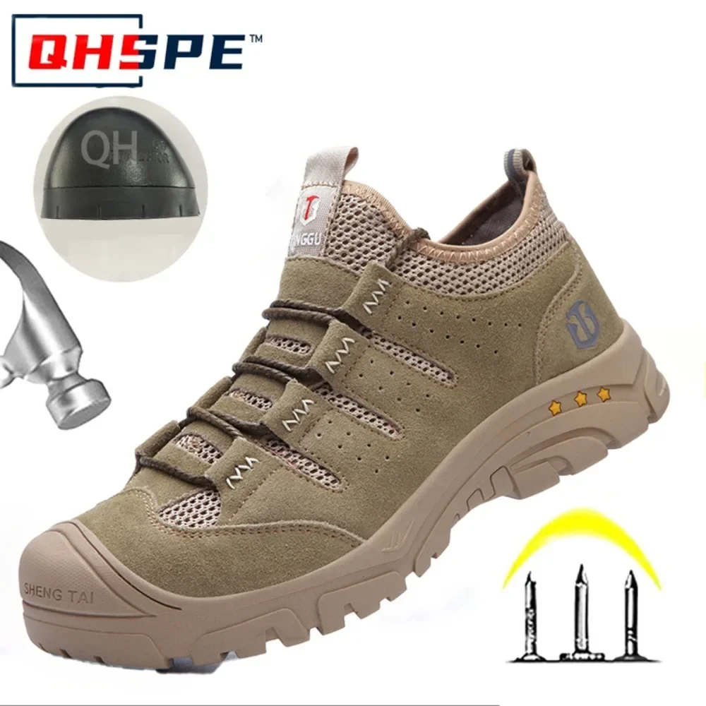 Men Anti Smash Puncture Proof Steel Toe Safety Shoes Breathable Anti Odor Slip Resistant Protective Work Boots