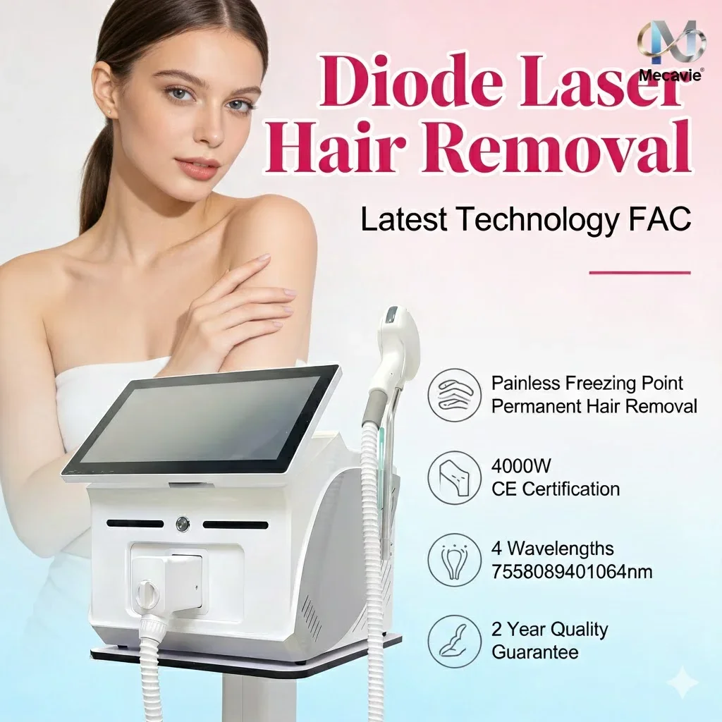 

2026 New Professional Soprano Diode Laser Hair Removal 4 Waves 755 808 940 1064nm 4000W CE Certificate Painless Device Permanent