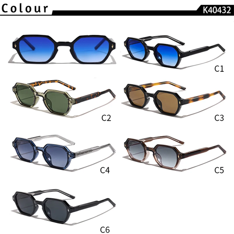 HBK Gafas de sol poligonales retro para hombre, diseño personalizado, gafas de sol con montura cuadrada para mujeres, fiestas, viajes, vacaciones