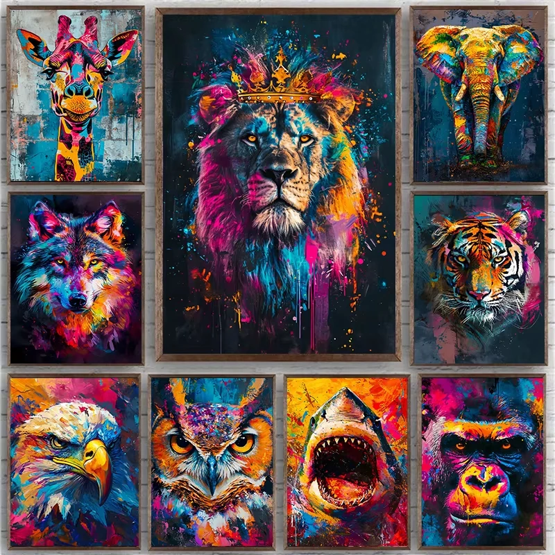 Abstract Animals Lion Tiger Wolf Jigsaw Puzzles 500/1000/1200/2000PCS Handmade Art Exquisite Home Decor Gift No Frame