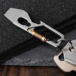 Unique design TC4 Ti pry bar EDC keychain Solid titanium quick release spring load safety Carabiner Hook screwdriver opener