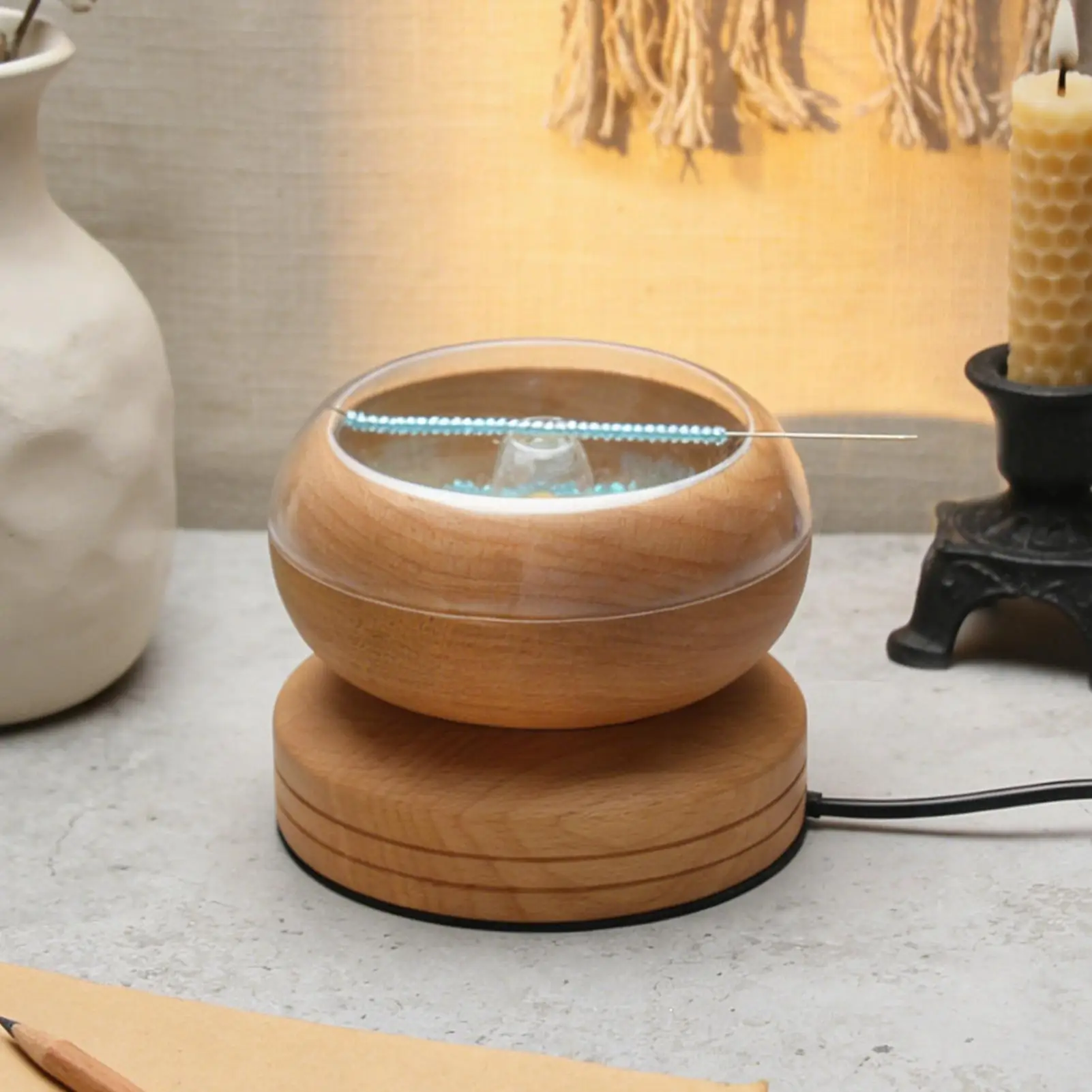 

Машина для изготовления браслетов, вращающаяся деревянная машина для декоративно-прикладного искусства, электрическая вертушка для бисера для любителей ювелирных изделий для девочек и женщин