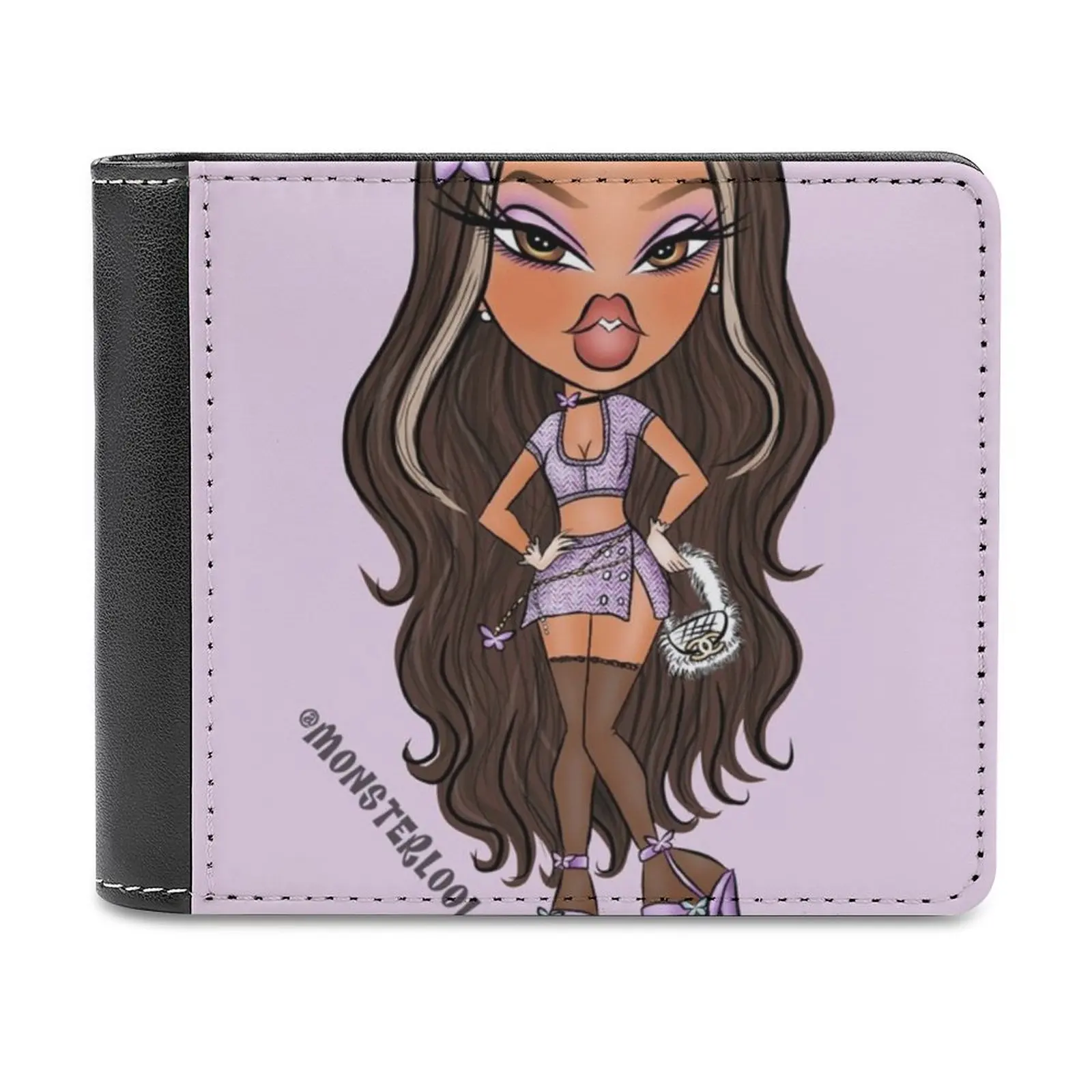 Bratz Yasmin Drawing By Monsterlool Leather Wallet Men'S Wallet Diy Personalized Purse Father'S Day Gift Bratz