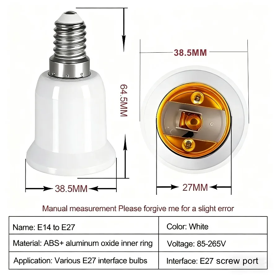 Standard E14 To E27 Adapter Conversion Socket 220V 110V Plastic Converter High Quality Material Socket Bulb Adapter Lamp Holder