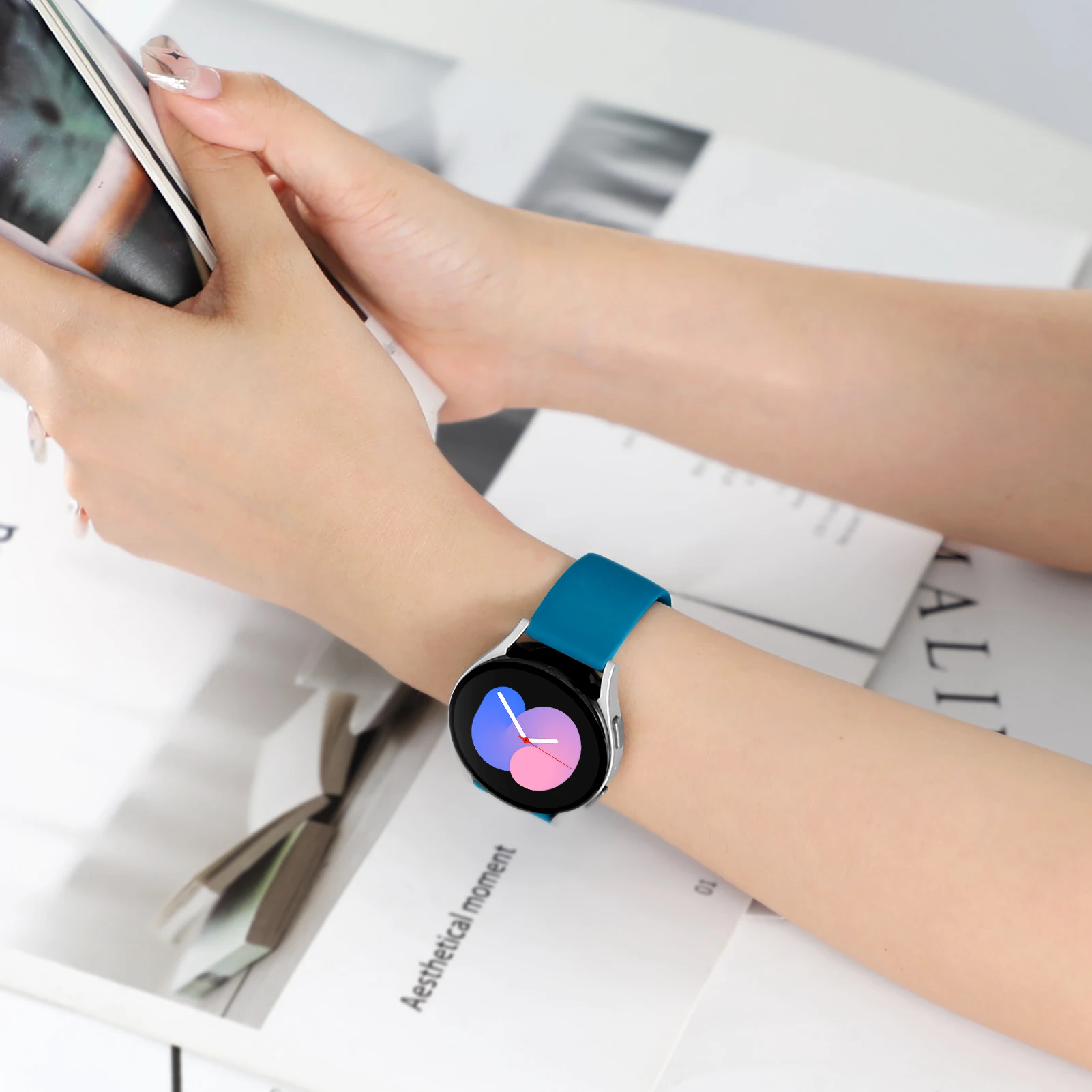 20mm/22mmストラップ サムスン Galaxy watch 7 6 4 Classic/5 pro/3/Active 2/Gear S3 シリコン製バンド Huawei GT 2e 3 4対応