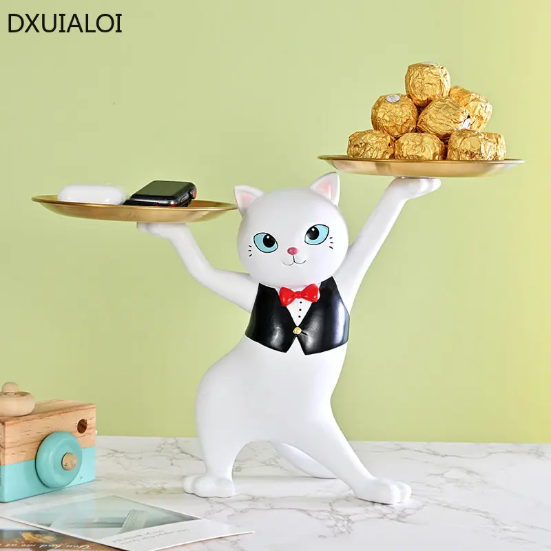 Creative and sexy cat tray Desktop storage Living room decorations Entry key storage Home decoration accessories Resin crafts