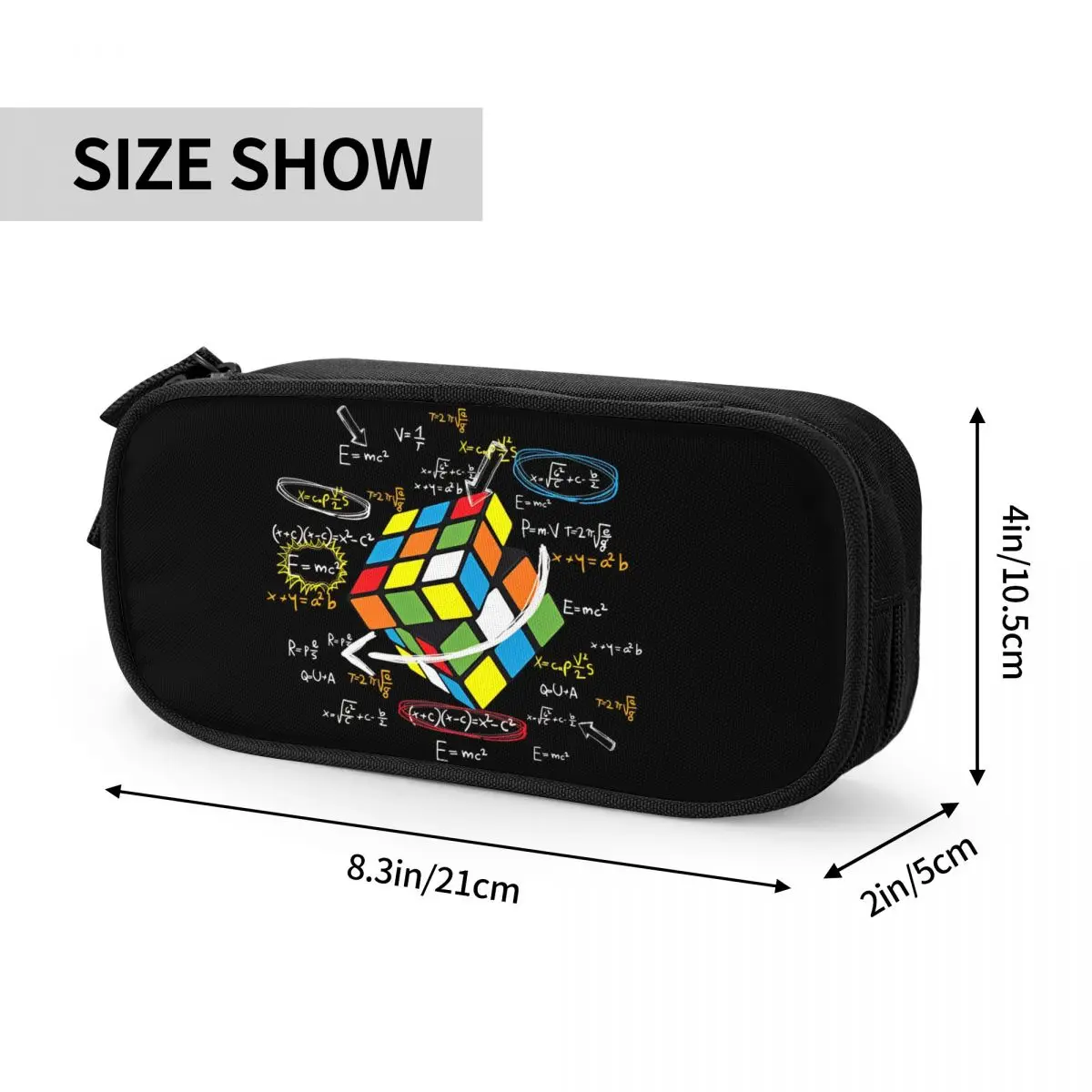 Imagem -06 - Matemática Rubix Cubo Lápis Cases Rubics Lápis Caneta para Estudante Bolsa de Grande Capacidade Escritório Zipper Papelaria