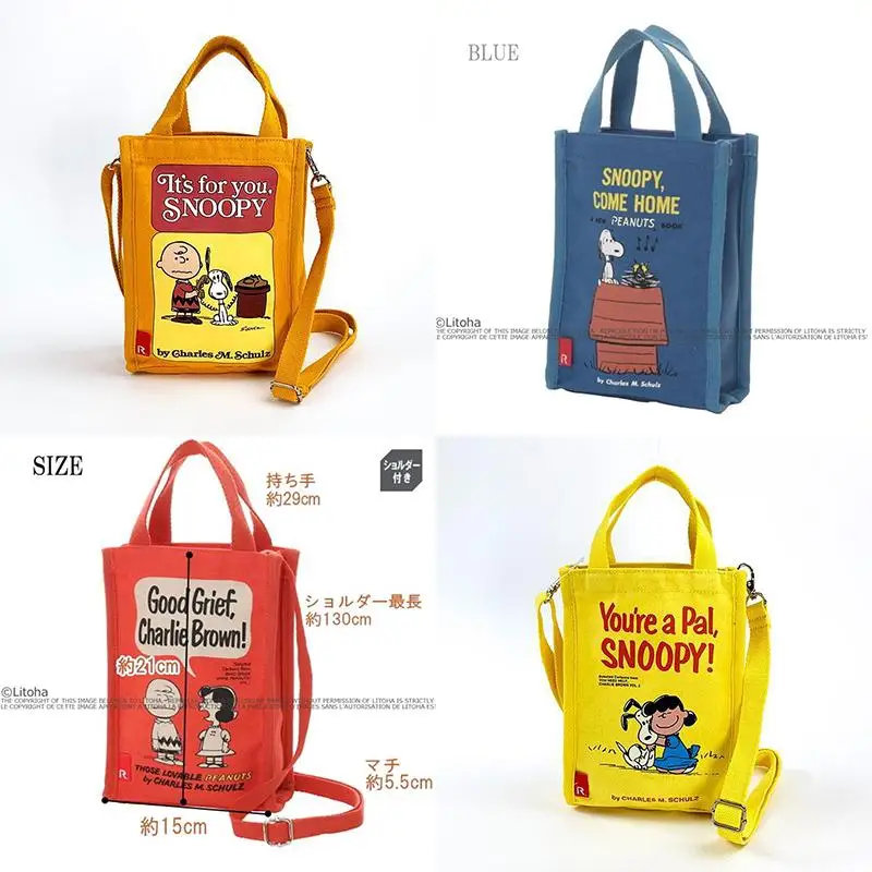 

Anime Miniso Snoopy 70Th Anniversary Commemorative Handbag for Children Students Cartoon Handbag Stationery Bag Storage Bag