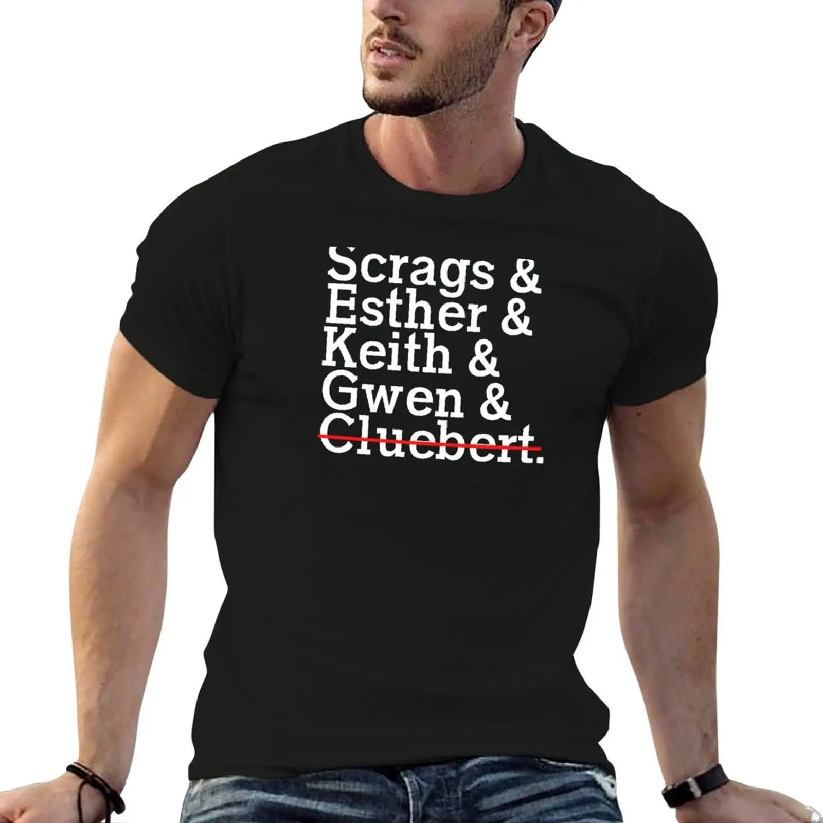Tin Can Bros - Solve it Squad Members Line-up (With Cluebert) T-Shirt man t shirt cotton high quality T-Shirt