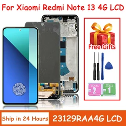 Pantalla AMOLED de 6,67 pulgadas para móvil, montaje de digitalizador con marco táctil para Xiaomi Redmi Note 13, 4G, 23129RAA4G, 23124RA7EO