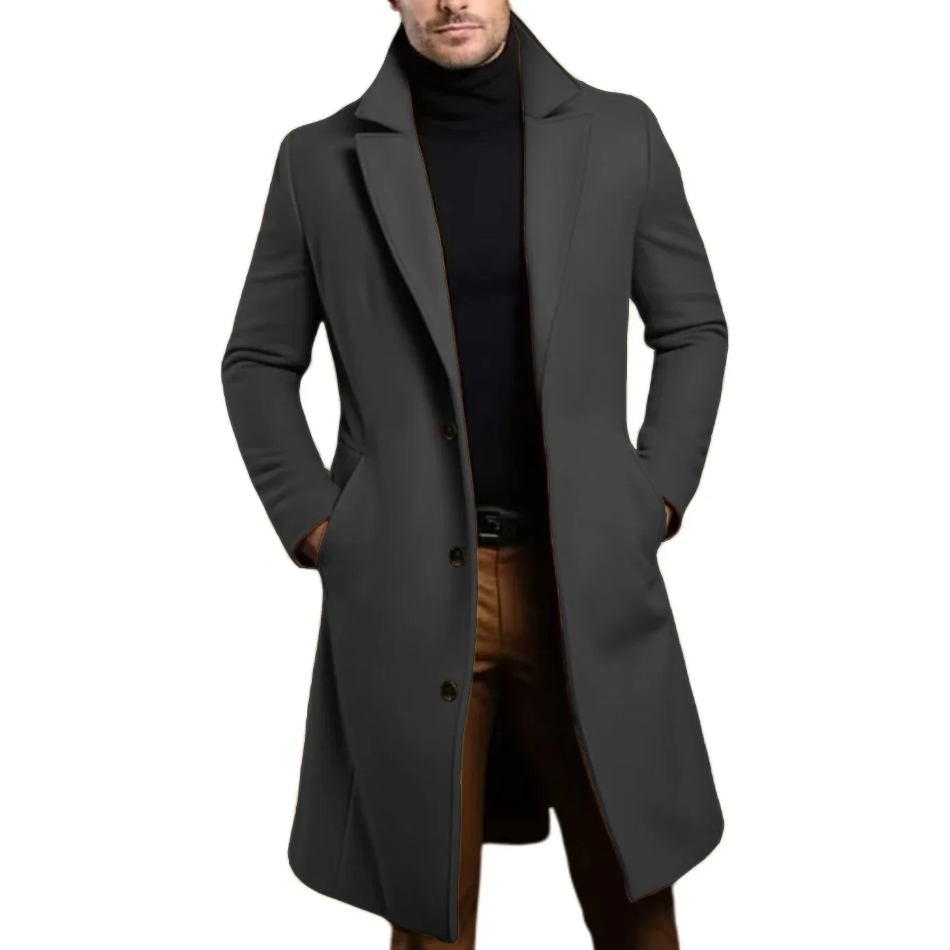 Men's Winter Jacket Long Coat Men Casual Business Cardigan for Men Coat Customization Evening Party Business Activities Latest