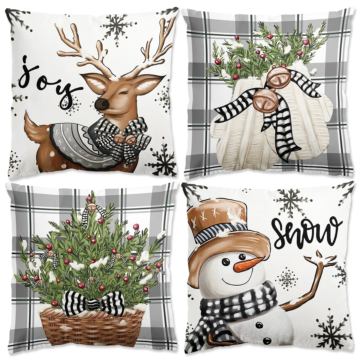 

4pcs Christmas Linen Cushion Cover Christmas Decoration for Home 2024 Xmas Pillowcase Ornaments Navidad Natal New Year Gift 2025