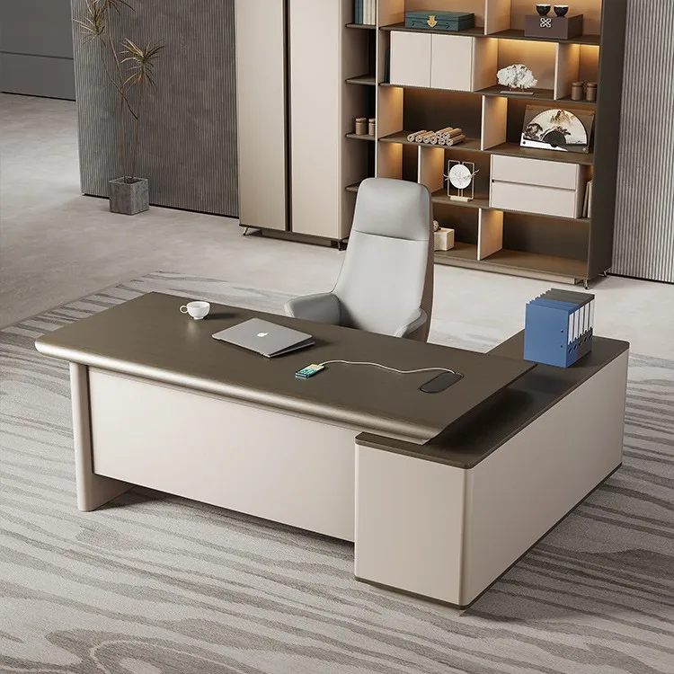

Современный офисный стол Boss, стол для руководителя, большой стол переключения передач, светильник, роскошный минималистичный офисный стол для менеджера и комбинация стула
