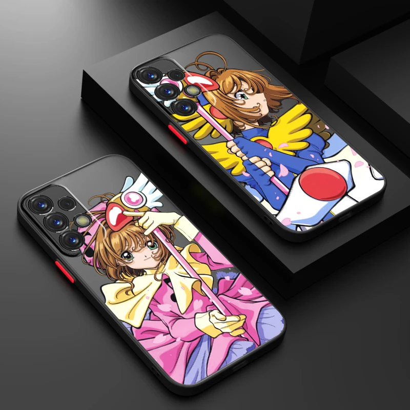 C-Card C-Captor Anime S-Sakura Cute Frosted Translucent For Samsung Note 20 A35 A03 A54 A31 A22 A34 A14 A24 A04 A55 5G TPU