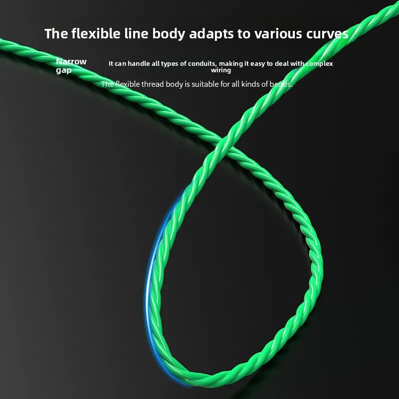 Electrician Fish Tape Green Spring Pulley Conduit Threader Concealed Wall Wiring Running
