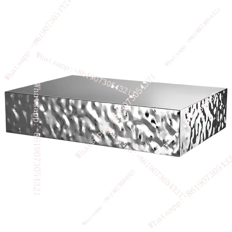 

Silver light luxury stainless steel mirror water ripple display platform clothing store window rack decoration table