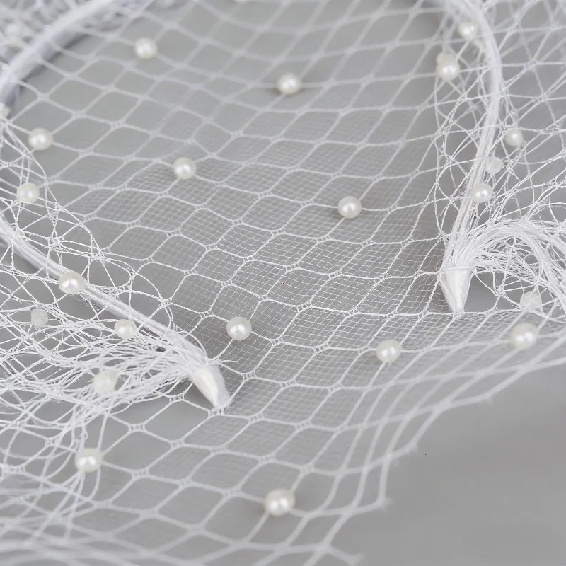 Headbands Wedding Party Dress Accessories Elegant Veil Hairband Mesh Face Cover Hollow Out Headdress Hair Styling Tools