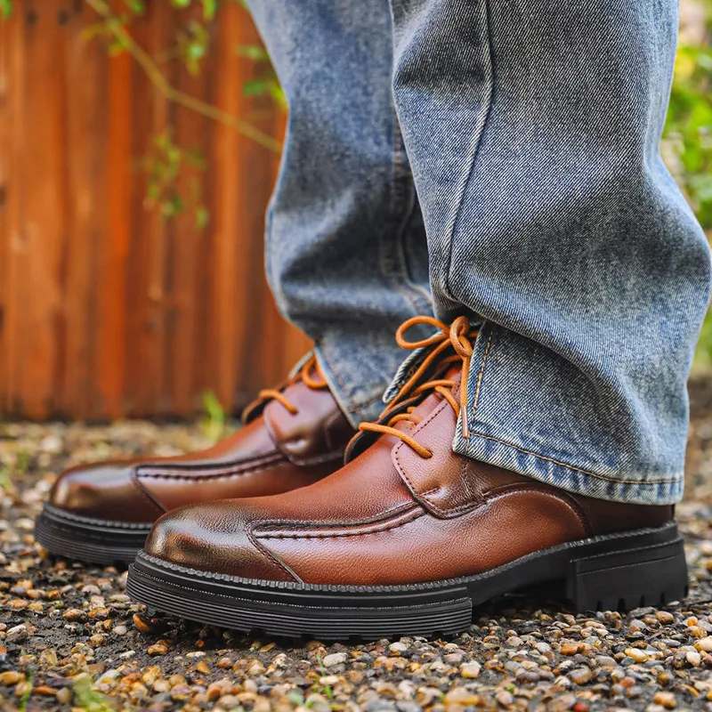 Fashion Designer Men Shoes Retro Boots Leather Ankle Boots Motorcycle Cowboy Boots Show Bar Luxury Combat Boot Botas Para Hombre