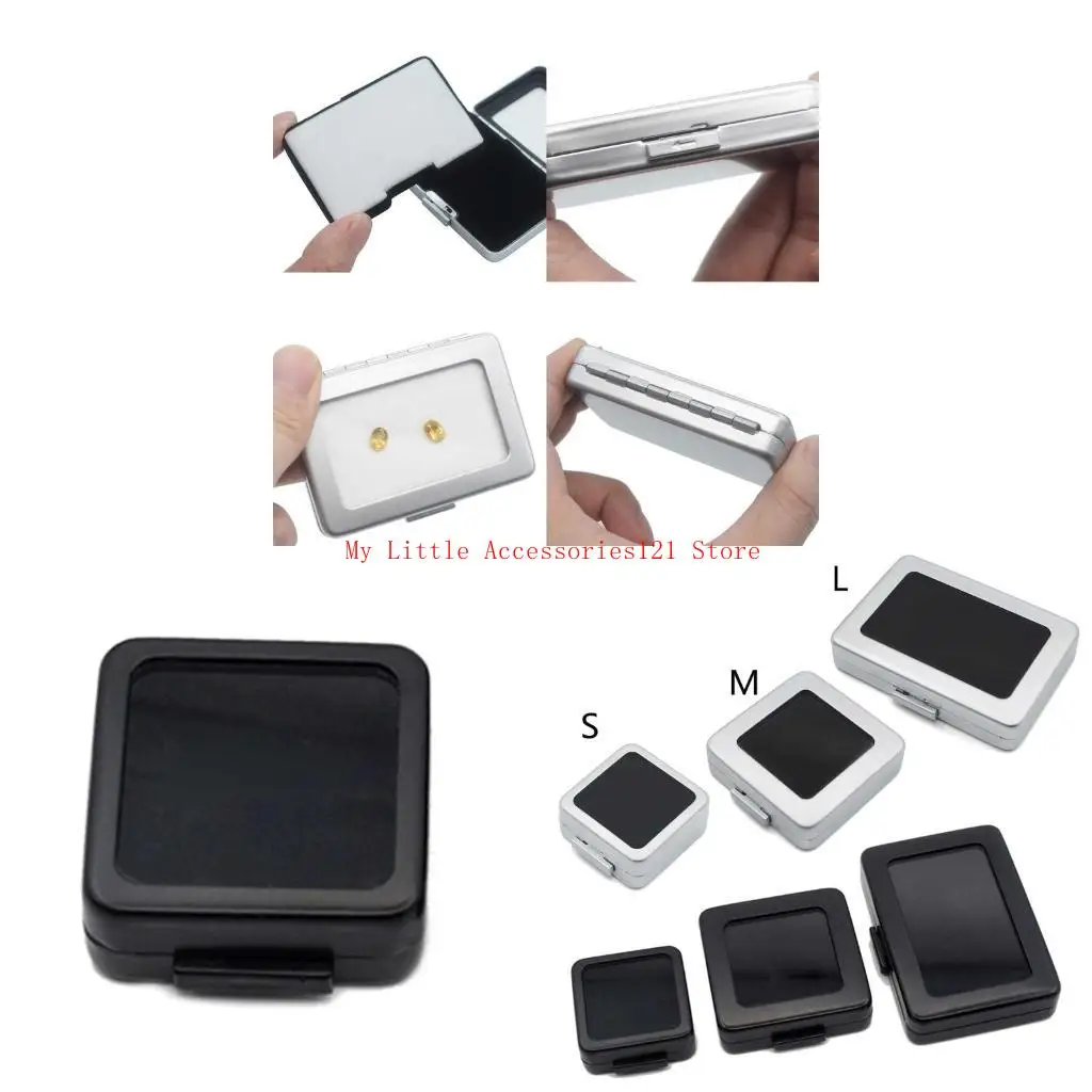 

Metal Loose Diamond Jewelry Storage Box Slide Buckle Gemstones Display