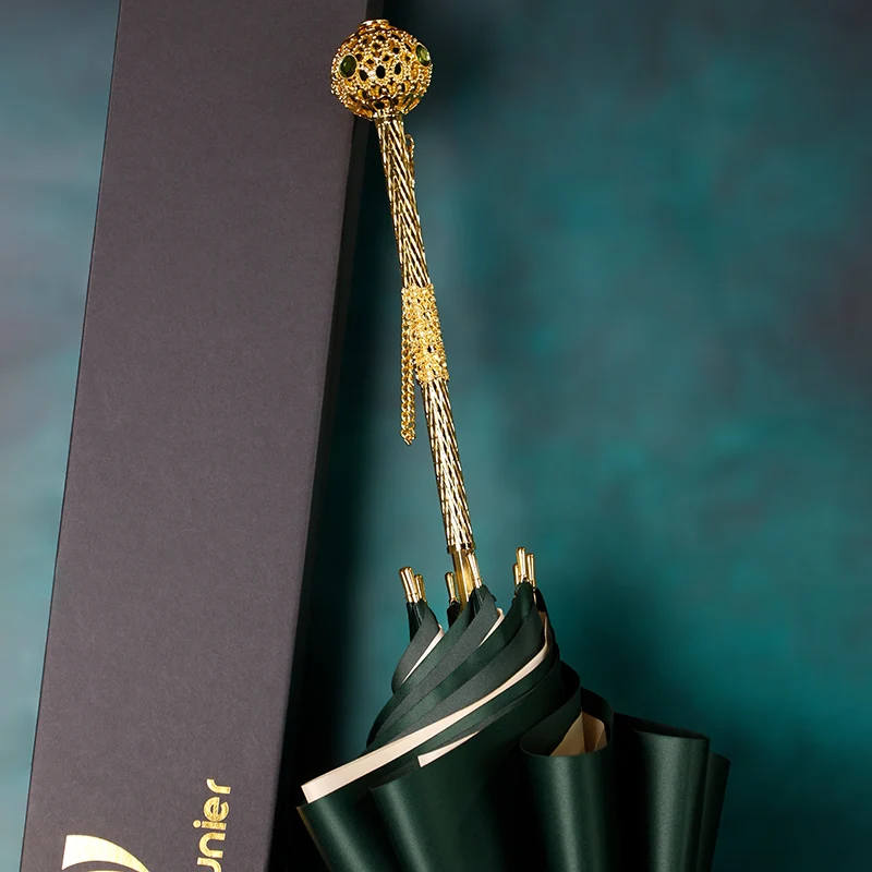 

DanMunier Роскошный длинный зонт с металлической ручкой, двухслойный солнцезащитный зонтик, женские солнечные зонтики, уличные пляжные путешествия, подарки