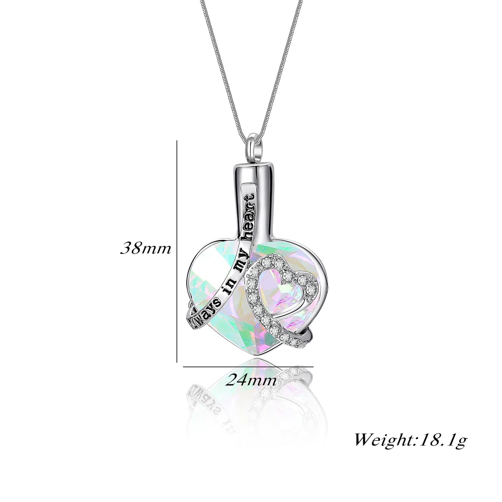 Dropship Amerixun  Cremation Jewelry  Always in my heart  Keepsake Urn Necklace Jewelry For Ashes