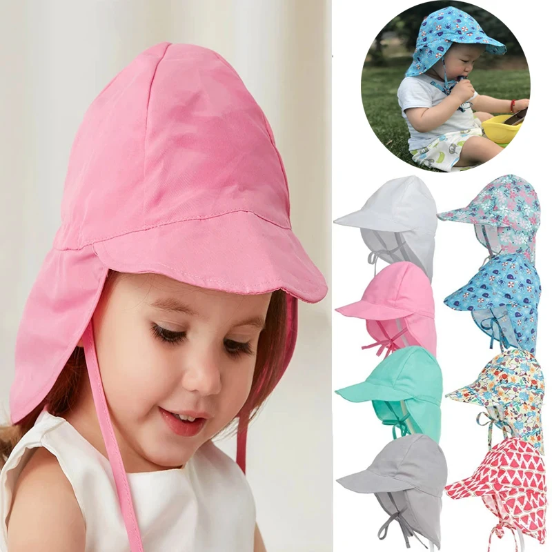 Baby Sun Hat Summer Uv Protection Baby Girl Boy SPF 50+ Adjustable Breathable Travel Beach Children Kids Hats Caps Baby Cap