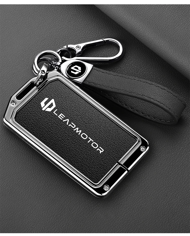 Auto-Zinklegierung-Leder-NFC-Karten-Fernbedienungs-Schlüsselhülle für Leapmotor C10 C11 C16 Schutzhülle Halterung Auto-Schlüsselanhänger Zubehör – Detail 11