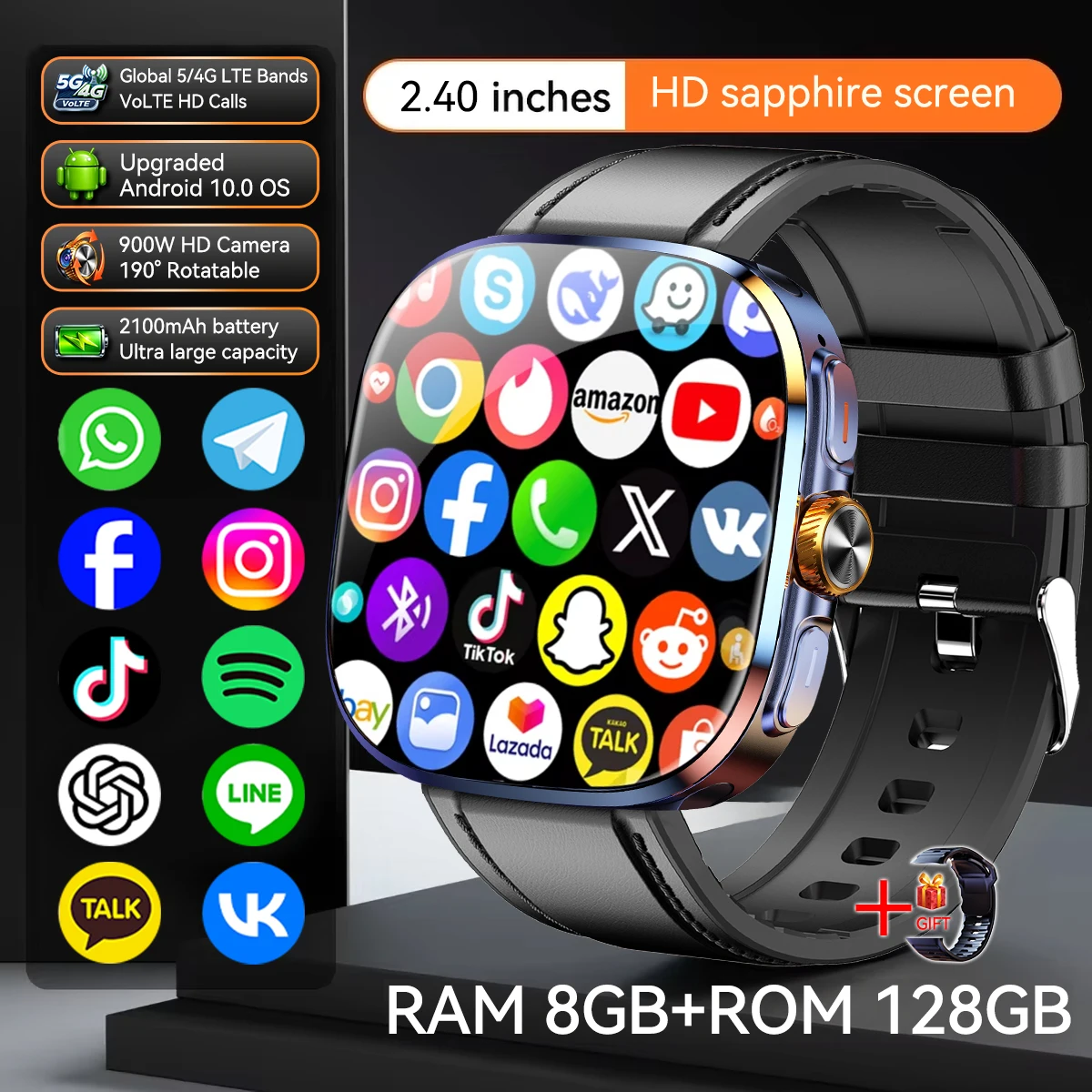 5G/4G Full Network Smart Watch with AMOLED Screen