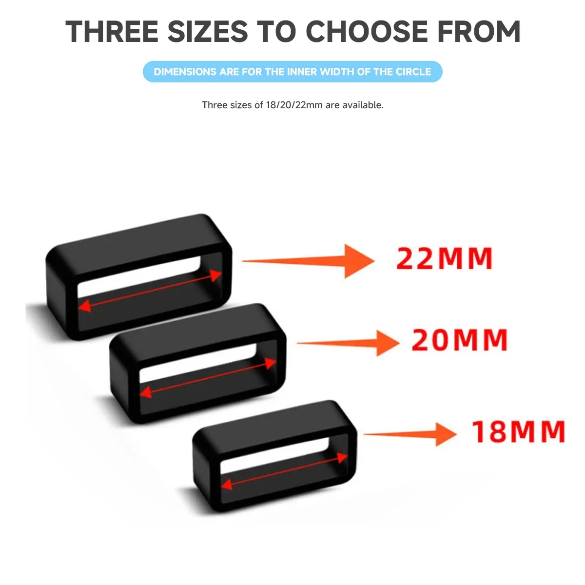 4pcs Silicone Strap Ring 12 14 16 17 18 19 20 22 24 26mm Waterproof Loops Security Holder Watch Accessories Rubber Band Keeper