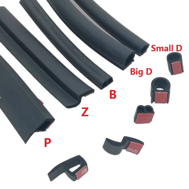 Car Door Seals P Big Small D Auto Weatherstrips Soundproof Waterproof Rubber Car Sealing Strip Universal For Car Door Trunk Hood