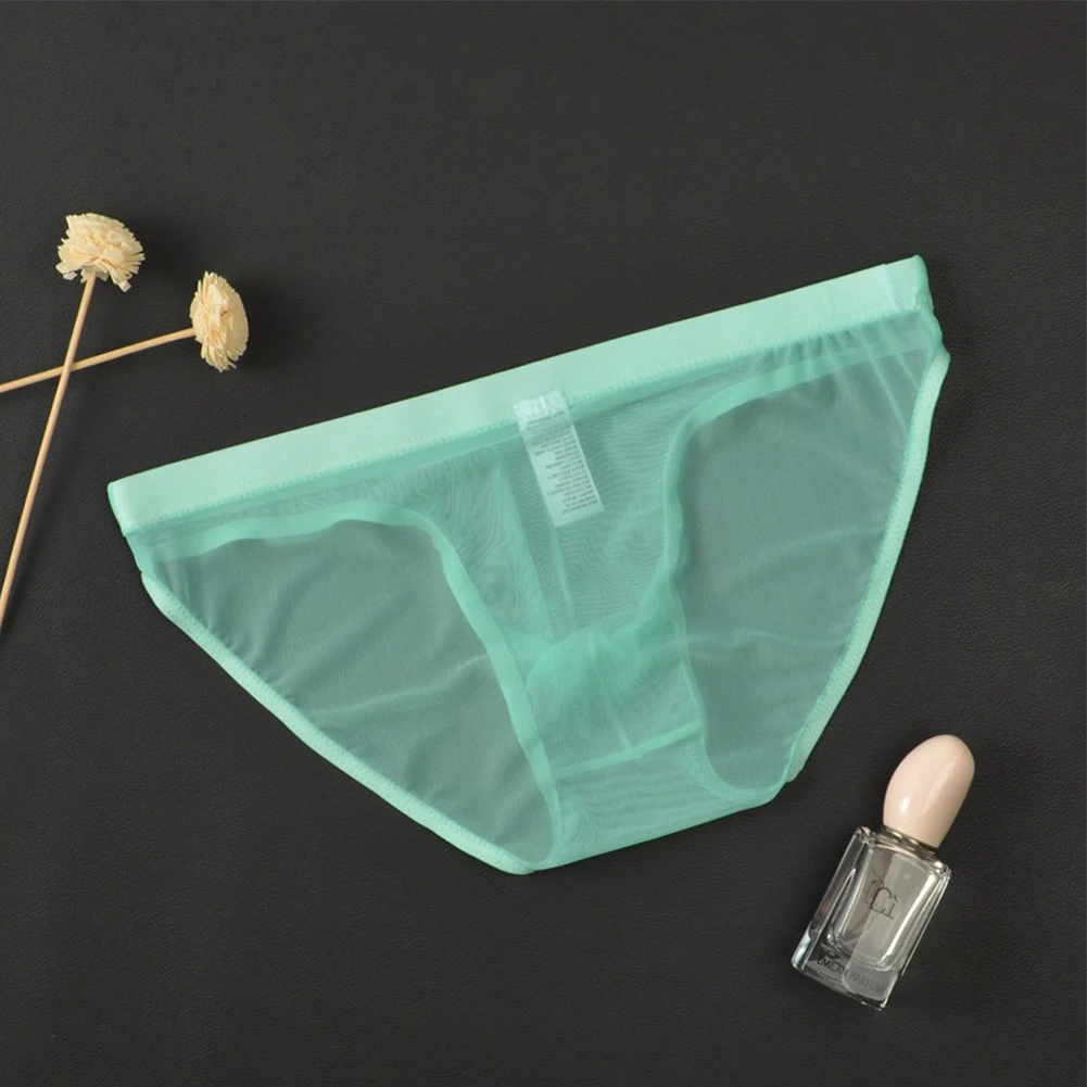 

Men's Sexy Low-Rise Sheer Mesh Briefs - Breathable Pouch Underwear, Lingerie-Style Panties, Stretchy Comfort Fit For Intimate
