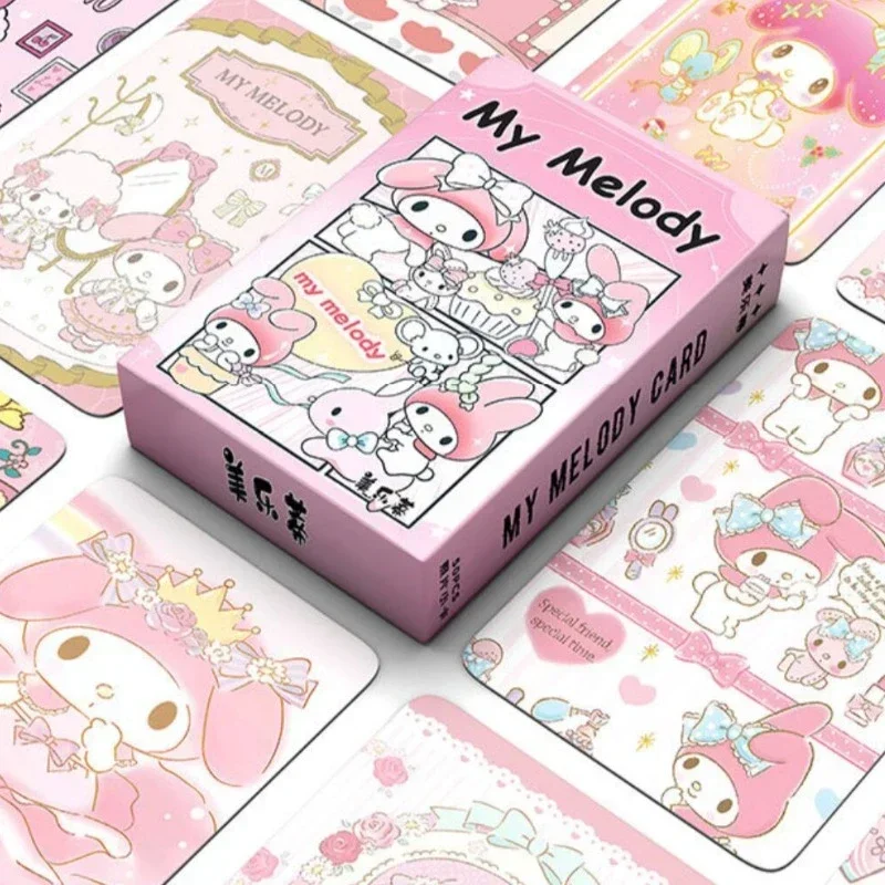 50 pz Anime giapponese Sanrio Card Laser Photo Card Kuromi Melody Cinnamoroll Pachacco Room Decoration Cartoon Card regalo per bambini