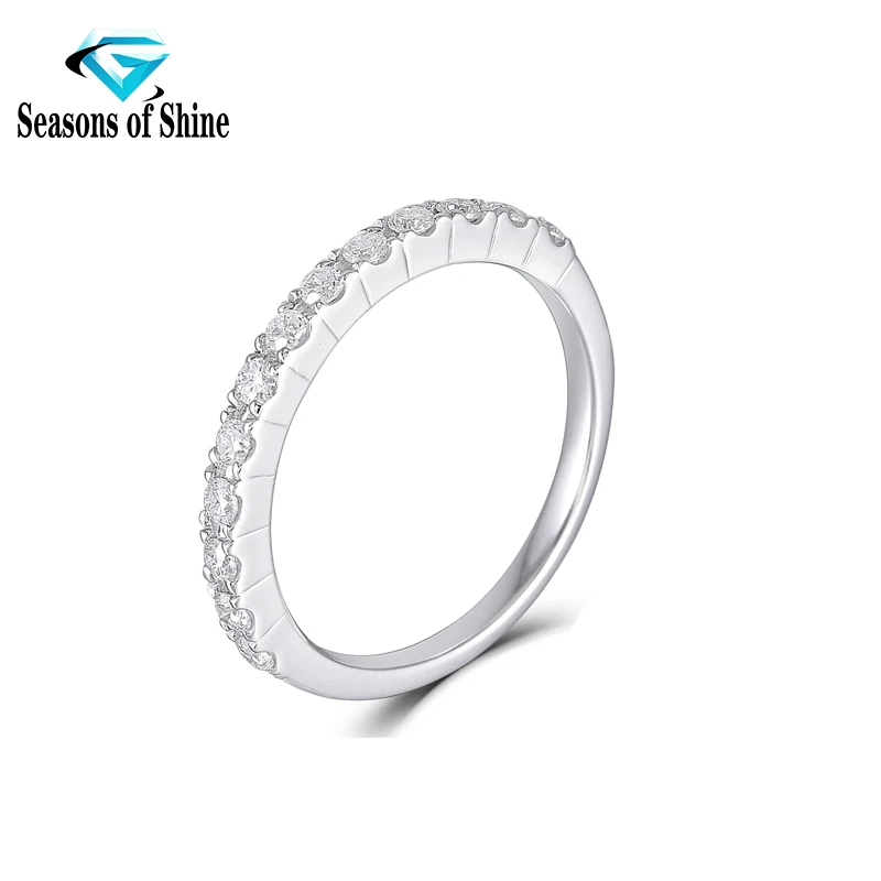 

Времена сияния, твердое серебро 925 пробы, 0,46 карата, цвет FG, муассанит, обручальные кольца для женщин, штабелируемое обручальное кольцо