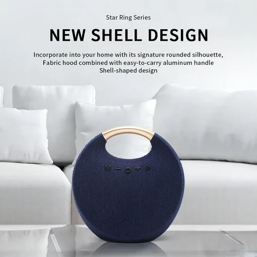 Imagen 2 del producto Altavoz bluetooth portátil de 5W, caja de música inalámbrica de malla de tela colorida, Rockmia EBS-029 para exteriores, venta superior de Aliexpress